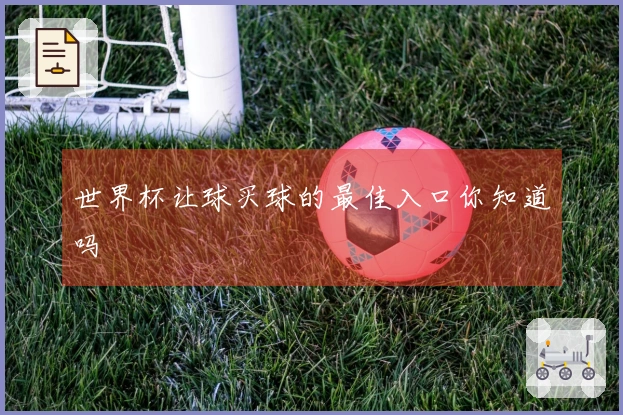世界杯让球买球的最佳入口你知道吗